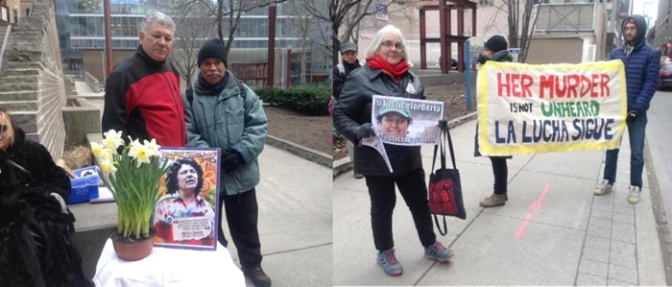 En Toronto,Canadá: Vigilia para exigencia de justicia por Bertha Cáceres