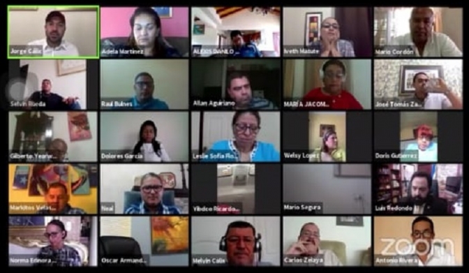 Sesión virtual del parlamento hondureño el 09 de mayo de 2020 donde los diputados decidieron darle una prórroga de 45 días al período de socialización del nuevo Código Penal