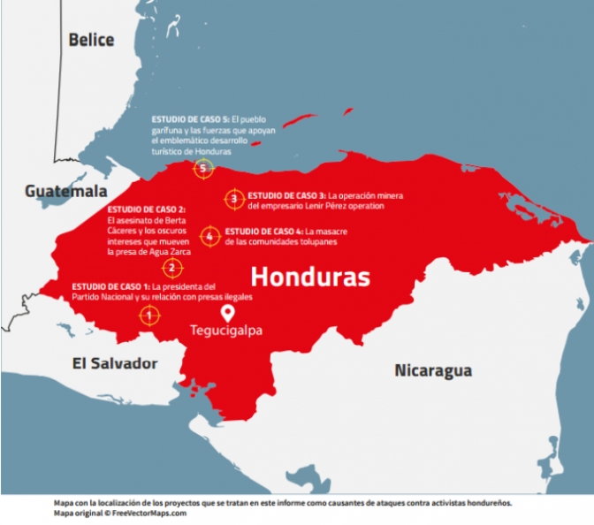 Informe de Global Witness sobre Honduras : Los hilos del poder atacan a defensores de la tierra y el ambiente y enredan la justicia