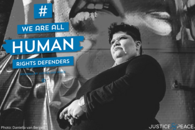 Todos somos defensores de derechos humanos. Foto de https://en.justiceandpeace.nl/news/justice-and-peace-netherlands-calls-on-honduras-to-drop-charges-against-tomy-morales-and-her-colleagues