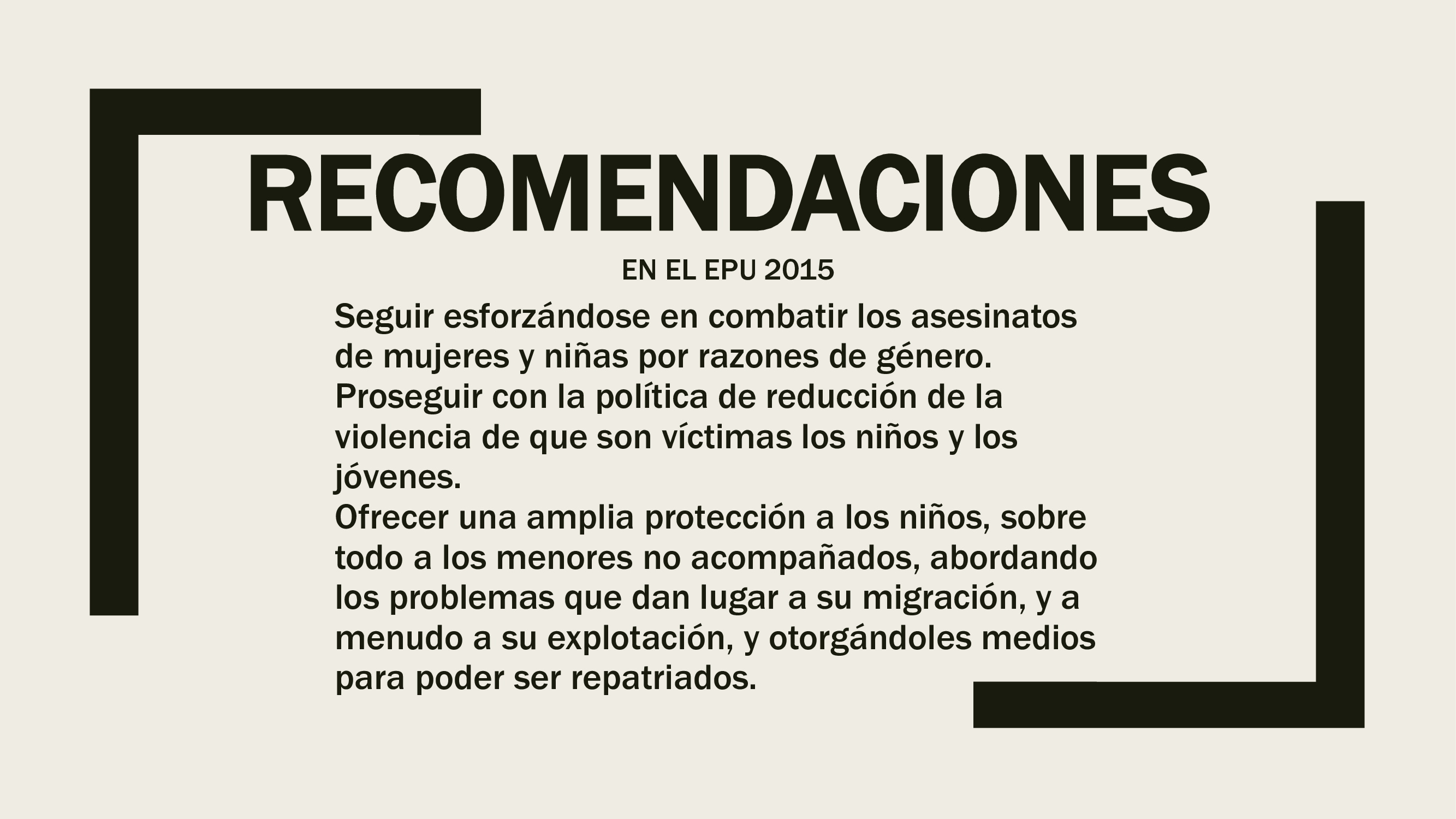 Recomendaciones en el EPU 2015 3