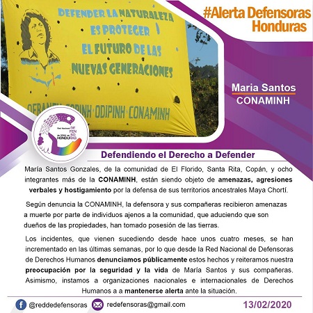 amenazas a defensora chorti