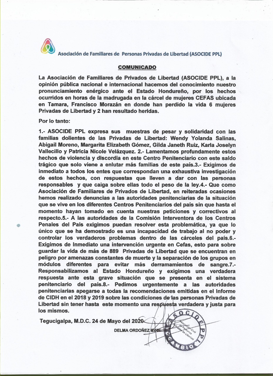 comunciado de familiares privados