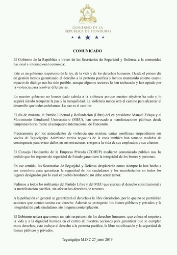 comunicado JOH