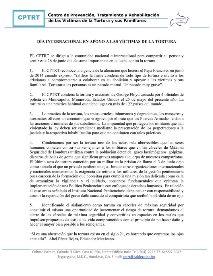 comunicado cptrt dia contra tortura