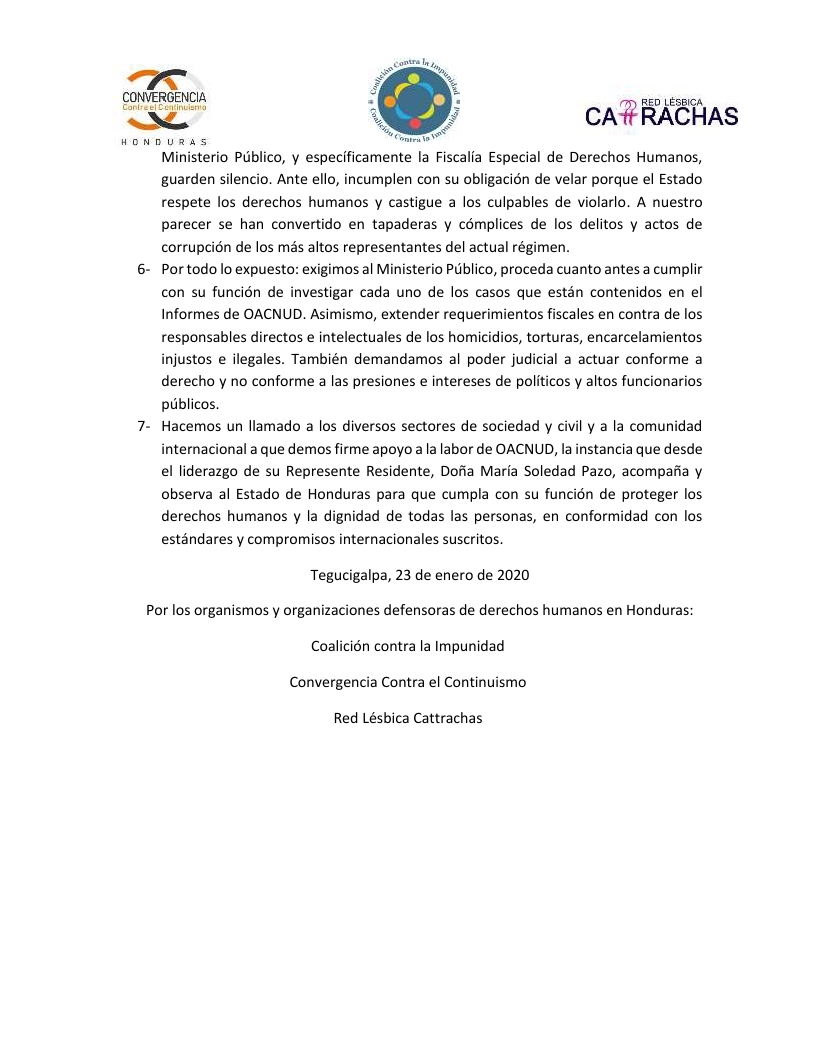 comunicado 2 coalicion respaldo OACNUDH