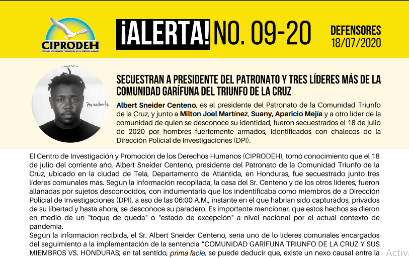 garifunas secuestrados
