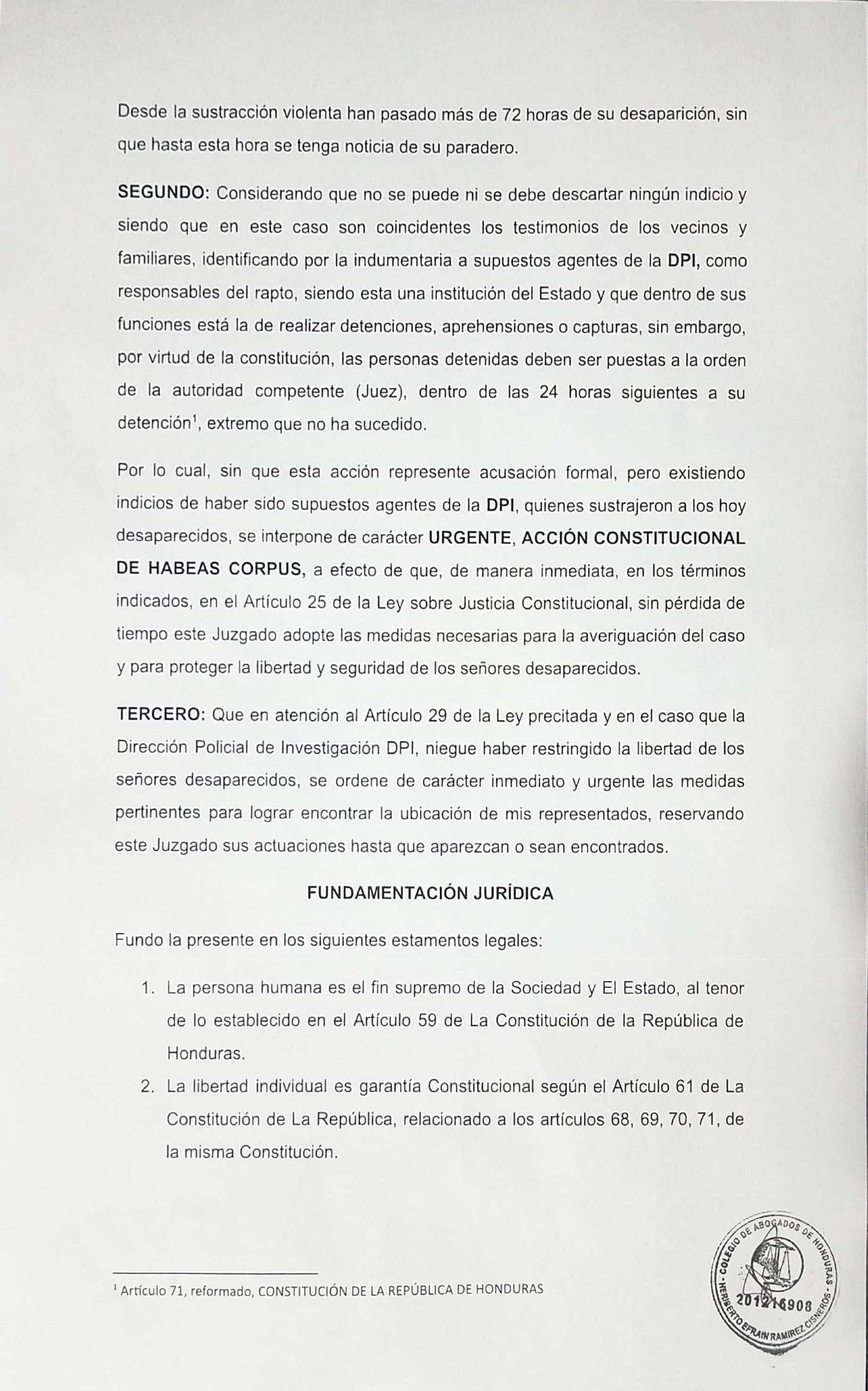 habeas corpus garifunas 2