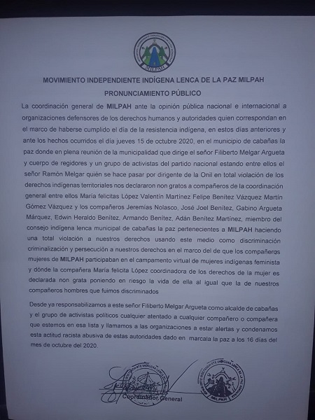 milpah comunicado octubre2020