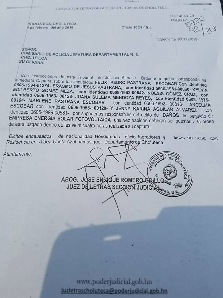 orden de captura cholu
