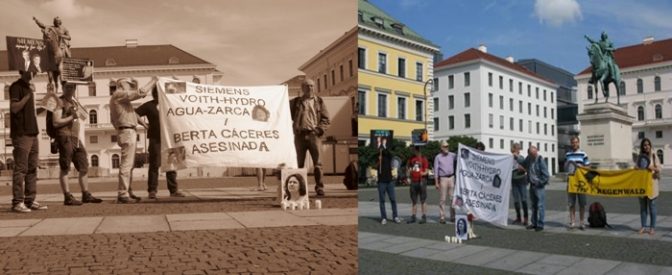 A seis meses de impunidad: Protesta en Alemania exigiendo justicia por el asesinato de Bertha Cáceres