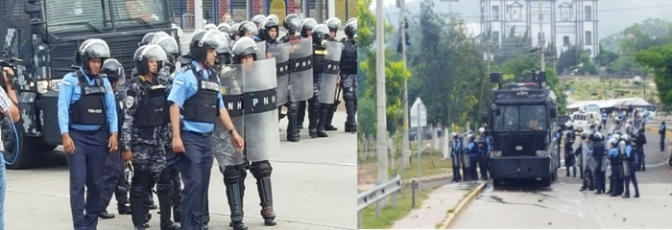 Policía agrede a defensores de derechos humanos cuando intentaban mediar en acciones violentas contra estudiantes de la UNAH