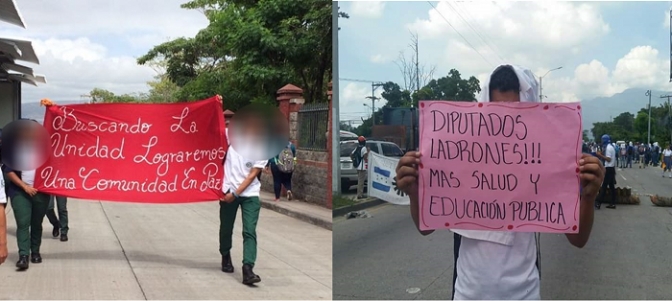 Dirigentes estudiantiles que conducen tomas de colegios están amenazados por activistas del Partido Nacional