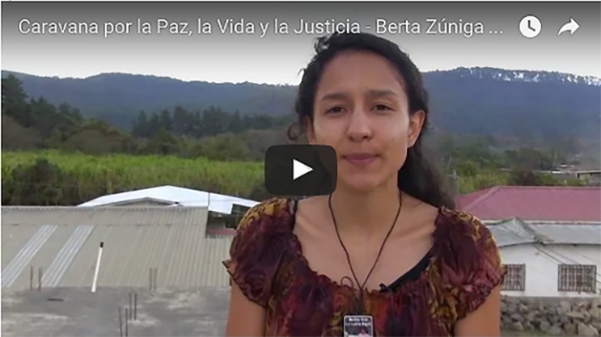 Video: Bertha Cáceres Zúniga-Hija de Bertha Cáceres invita a la Caravana por La Paz, la Vida y la Justicia