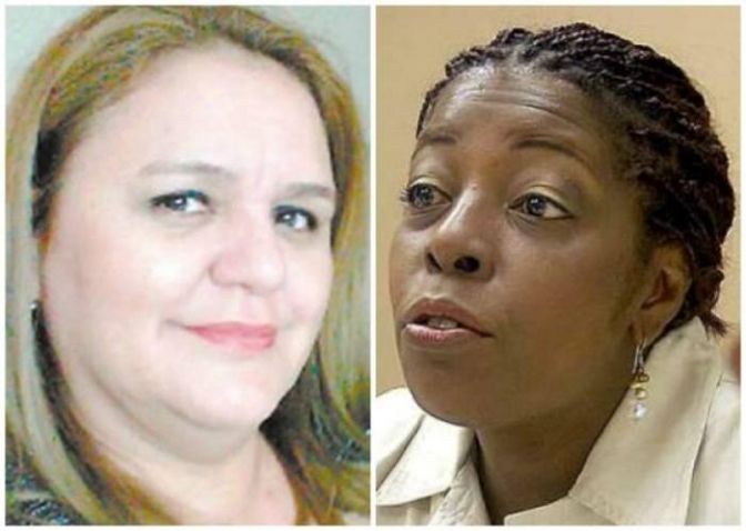 Jueza María Dolores López Godoy(izquierda) y          Jueza Nelly Martínez Martínez (derecha)
