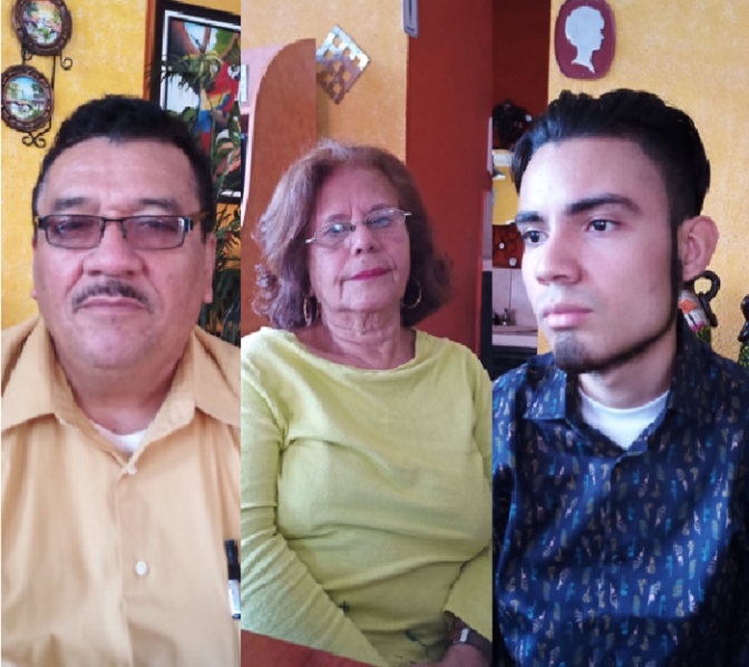 En la foto de izquierda a derecha: Manuel Amador; Dolores Valenzuela y Cristopher Castillo