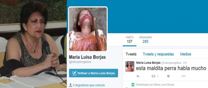 Imagen que muestra el hackeo del que fue objeto la cuenta de Twiter de la Comisionada.