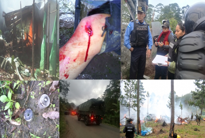 Las fuerzas represivas quemaron todo lo que encontraron a su paso y dispararon sin reserva contra las personas de la Empresa Campesina 9 de Julio. Las pruebas de la represión quedaron allí, sin que ninguna autoridad del Estado protegiera la escena para deducir responsabilidades a quienes atacaron a los afectados.