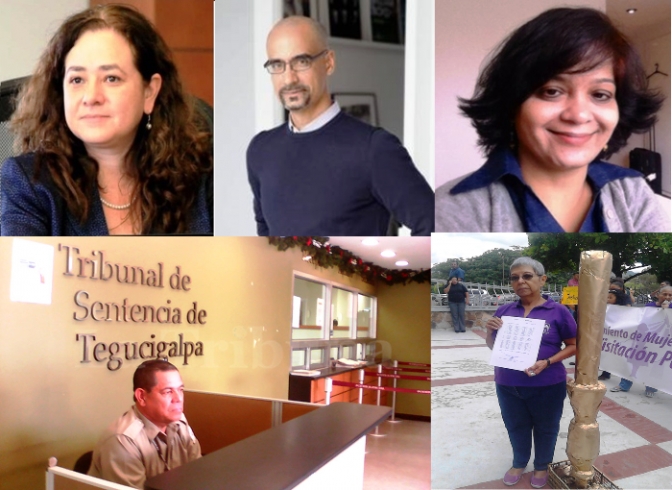 El Jurado que otorgó los premios, en la parte superior: Claudia Paz y Paz, ex Fiscal General de Guatemala; Junot  Díaz, Premio Pulitzer y Manjula Pradeep, activista de derechos humanos en La India.